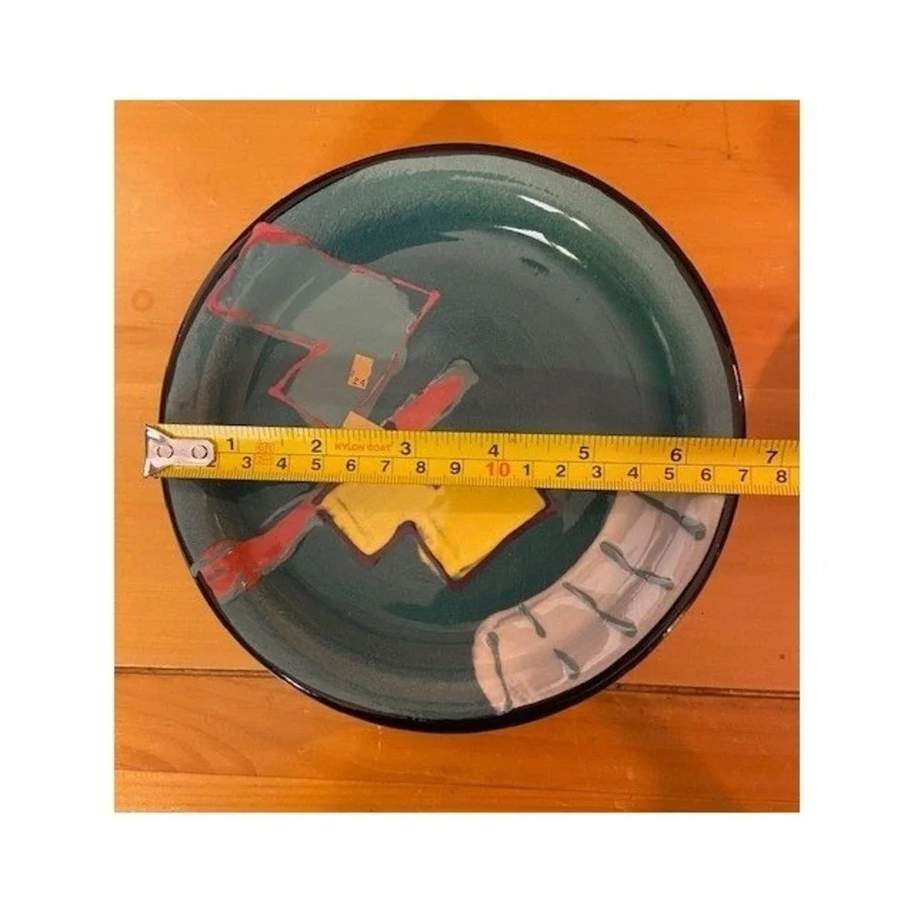 Helaine Melvin California Pottery Vintage Memphis Milano Style 1990 Plate Set 6